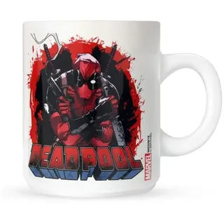 Marvel Comics DC Universe Deadpool Smoking Gun 11oz/315ml Kaffeetassen, Mehrfarbig, 7.9x11x9.3 cm