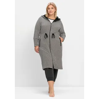 sheego Bademantel in grau gestreift), | 52/54