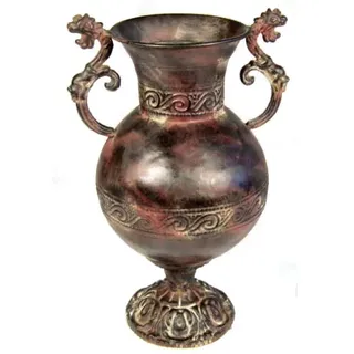 Amphore Aus Braunem Metall, 36 X 18 Cm