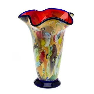 Aubaho Dekoobjekt Glasvase 4,8kg Glas Vase Italien Murano Stil Höhe 37cm schwere Tischva