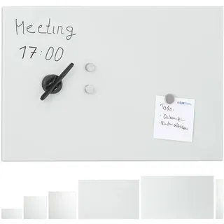 Relaxdays Glas-Magnetboard 60 x 40 cm Weiß