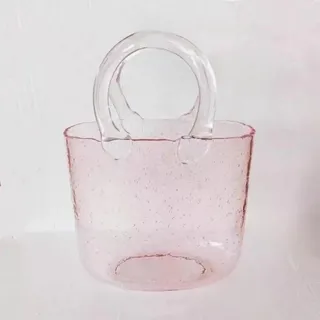 Glasvase, Niedliche Transparente Glasvase, Mundgeblasene Glasvase Für Tafelaufsätze, Schlafzimmer, Büro, Tischdekoration, Hochzeitsveranstaltungen, Geschenk Und Kleines Aquarium (rosa)