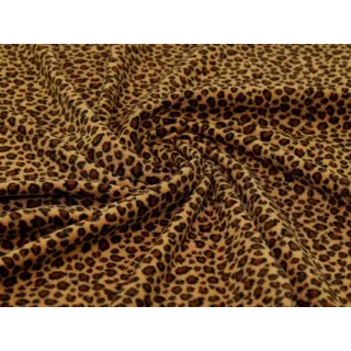 Mini Leopard Fleece-Stoff, Anti-Pilling, Meterware, Braun