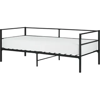 Beliani - Tagesbett Schwarz Eisen Mit Metallrost 90 X 200 Cm Industrie-design Modern Wohnzimmer Schlafzimmer Jugendbett Metallbett Einzelbett Eisenbett