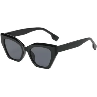 LJCZKA Vintage Katzenaugen Sonnenbrille Damen mit UV-Schutz | Retro Kleine Cat Eye Brille Eckig Mode 90er - M