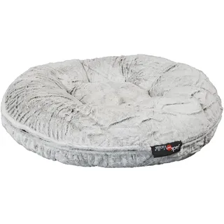 JACK AND VANILLA, Hundekissen, Modell Puff Lambskin, graue Farbe, Größe Ø105 cm