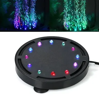 Mineup Aquarium Luftstein, Aquarium Sprudler, Sprudelstein für Aquariu mit RGB LED, Aquari Luftausströmer, Aquariu Sauerstoff Diffusor Set für Aquari Fisch Tank Gelösten Sauerstoff und Deko(125mm)