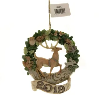 Heartwood Creek by Jim Shore Woodland 2019 Wreath Hanging Ornament 6004175 Multi Coloured one Size