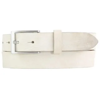 BELTINGER Ledergürtel Herren-Gürtel aus weichem Vollrindleder Vintage-Look 3 cm - Leder-Gürt (1-St) beige|silberfarben 115 cm (Gesamtlänge 130 cm)