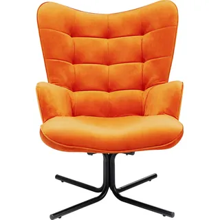 Kare Relaxsessel Oscar Stoff 86 x 62 x 86 cm Orange drehbar