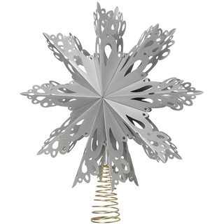 Broste Copenhagen Christbaumspitze Christmas Star aus Papier in der Farbe Silver, 30cm, 70080348