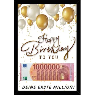 Personalisiertes Geldgeschenke Geburtstag, Geschenk Deine Erste Million, Lustige Geldgeschenke Verpackung, Witzige & Kreative Geschenkideen, Bilderrahmen für Geldgeschenke, Happy Birthday Gift