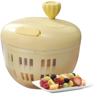 Generisch Schleuder – Salattrockner | 14,5 x 14,5 x 12 cm kompakter Obstreiniger und kleine Salatschleuder für Camping und Picknicks | 1er-Pack Mini-Siebkorb, BPA-frei, Rutschfester Boden, weiß