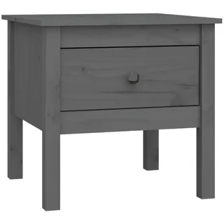 vidaXL Beistelltisch Couchtisch Wohnzimmertisch Kaffeetisch Sofatisch Teetisch Tisch Nachttisch Holztisch Grau 50x50x49cm Massivholz Kiefer