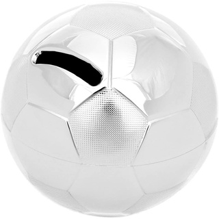 Brillibrum Spardose Spardose Fußball versilbert anlaufgeschützt Kindersparbüchse Geschenkidee für Fußball-Fan Spendenball silberfarben