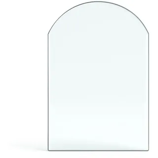 Feuercampus Funkenschutzplatte Glas Rundbogen 130×120×0,6 cm ESG Kamin Bodenplatte hitzebeständig Schutz für Kaminofen Feuerstelle Ofenunterlage