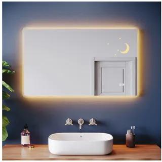 SONNI Badspiegel Badspiegel mit LED-Beleuchtung, Lichtspiegel IP44 LED Spiegel, 60-120cm Wandspiegel mit Touch-Schalter 100 cm x 60 cm