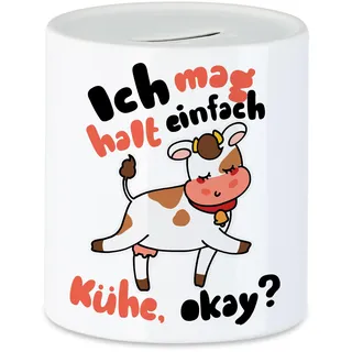 Hey!Print Ich Mag Kühe Spardose Kuh-Fans Kuh-Liebhaber Milchkuh Landwirt Geschenkidee