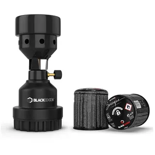 BLACKCOCO's GmbH Camping-Gasgrill SMOQUE, GAS BURNER BLACK + GAS CARTRIDGE BLACK, SET
