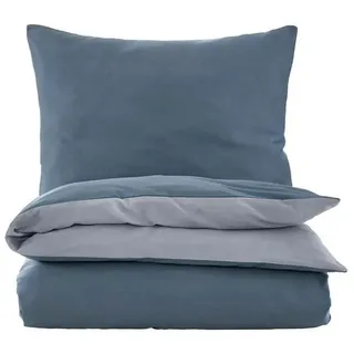 Hessnatur Bettwäsche aus reiner Bio-Baumwolle, Web, 2 teilig blau