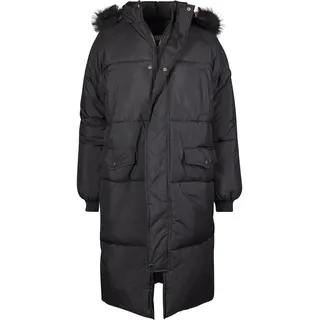 Winterjacke URBAN CLASSICS "Urban Classics Damen Ladies Oversize Faux Fur Puffer Coat" Gr. XXL, schwarz (black, black) Damen Jacken Winterjacken