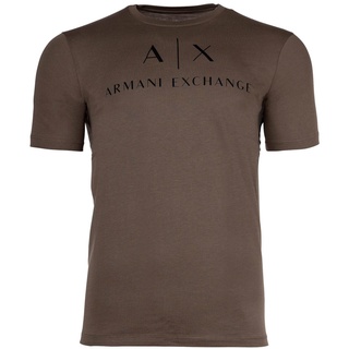 AX ARMANI EXCHANGE Herren T-Shirt - Schriftzug, Rundhals, Cotton Stretch Khaki (Crocodile) XL