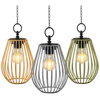 formano Gartenfigur 3er Set 22 cm Solar Windlicht Hängend LED Solarlaterne Metall IP44 bunt