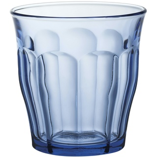 Duralex 1028BB06A0111 Picardie Marine Trinkglas, Wasserglas, Saftglas, 310ml, Glas, blau, 6 Stück