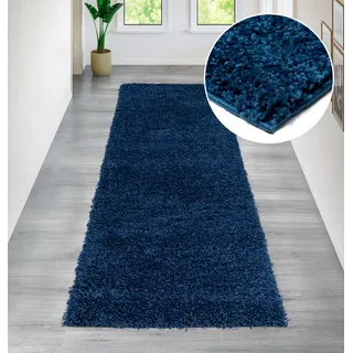 OTTO home Viva Shaggy Hochflorteppich 67 x 230 cm Blau