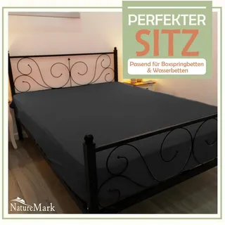 NatureMark Spannbettlaken Mikrofaser-Polyester 90 x 200 - 100 x 200 cm schwarz
