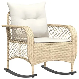 vidaXL Garten-Schaukelstuhl mit Kissen 57,4 x 68,8 x 75 cm beige 1 St.