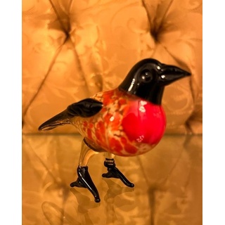 Casa Padrino Glasfigur Chickadee Vogel - bunte Dekofigur aus Glas - Figur Skulptur Deko Dekoration Geschenk