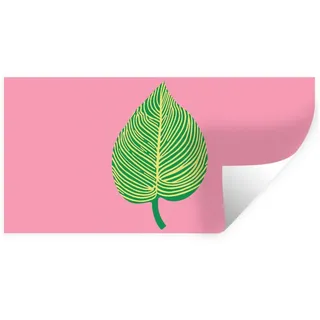 MuchoWow Wandsticker Illustration - Blatt - Minimalistisch - Grün (1 St), Wandtattoo, Repositionierbar, Selbstklebend, 40x20 cm grün 40 cm x 20 cm x 0.1 cm