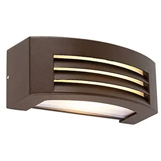 Qazqa außen Wandleuchte, Außenlampe, Wandlampe für den Garten - Hurricane - Rostbraun, Landhausstil, max. 40W, Geeignet für LED, 29cm, IP44, Rechteckig