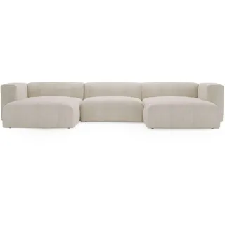 GRAINGOLD Ecksofa Cord 5-Sitzer Beige