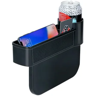 Dunlop Autositz Organizer - mit Getränkehalter - Anti-Rutsch-Matte - Schwarz