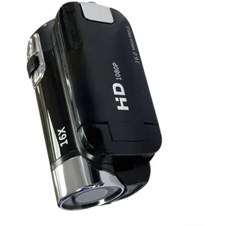 Digitale Videokamera mit 1080P Full HD, 16X Digitalzoom & 2,7 Zoll drehbarem LCD, Bildstabilisierung, USB-Anschluss für Fotos und Videos, ideal für Vlogging und Reisen(Black)