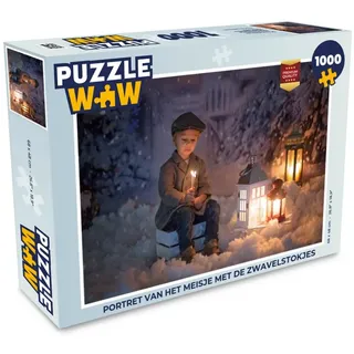 MuchoWow Puzzle Porträt - Märchen - Weihnachten - Schnee, 1000 Puzzleteile, Foto-Puzzle, Bilderrätsel, Puzzlespiele, Klassisch 48 cm x 68 cm x 2 cm