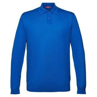 Esprit Collection Polokragenpullover Wollpullover im Polo-Stil blau L