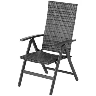 SOLAX-SUNSHINE Geflecht-Klappsessel "Genua", Grau-Anthrazit