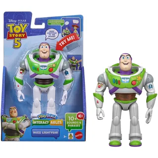 Mattel Disney und Pixar Toy Story 5, sprechende Interactables-Figuren, 18 cm maßstabsgetreu, Sprüche aus dem Film und Unterhaltung mit Anderen Figuren der Reihe, JKV26
