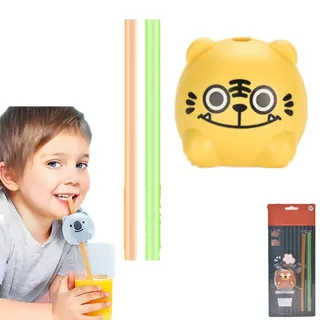 Trinkhalme, die Überraschungsgeräusche machen, niedliche Musik-Trinkhalme in Tierform, mit 9 Soundeffekten, spezielle gesangssprechende Singhalme für Kinder, wiederverwendbare Tiermotiv-Partyzubehör,