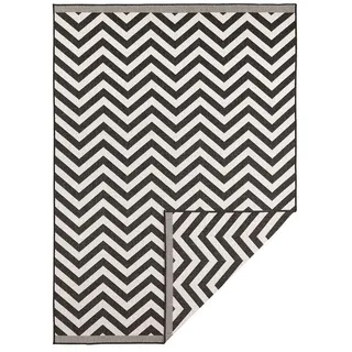 Teppich Boss Teppich In- & Outdoor Wendeteppich Palma Schwarz Creme, rechteckig, Höhe: 5 mm schwarz 120 cm x 170 cm x 5 mm