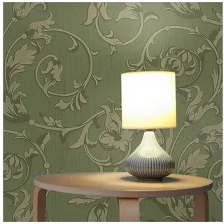 Tadessi Vliestapete Tapete Blumen Lenni M1-No.3797, Vliestapete, Grün, Barock, Vintage grün