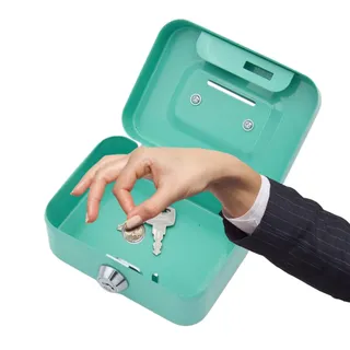 Kleine Schlossbox - Sichere Spardose mit Schlüssel | Langlebige Spardose mit Schloss | Mini Safe Lock Box Spardose zum Aufbewahren von Bargeld & Wertsachen zu Hause, im Büro oder auf Reisen