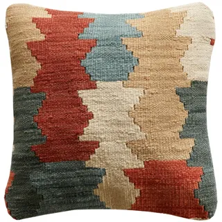 Looma Kelim-Kissenhülle, Mehrfarbig, Textil, Patchwork, Rechteckig, 40x40 cm, Wohntextilien, Kissen, Dekokissen