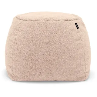 freistil - 173 Pouf (Teddy Edition), Ø 55 cm, perlweiss rosé (6531)