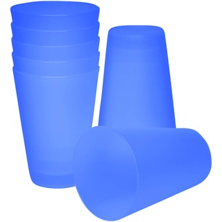 S&S-Shop Hartplastik Trinkbecher | 10 Stück | 400ml | blau | Mehrwegbecher | Cocktailgläser | Camping | Kindergeschirr | JGA| Beerpongbecher | Stapelbecher | Partybecher | Kunststoffbecher