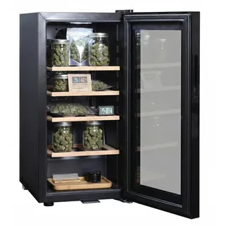 sommertal WK 50 Weinkühlschrank – 15 Flaschen, 5–20 °C einstellbar, abschließbar, LED-Beleuchtung, Glastür, Touchscreen, - Schwarz