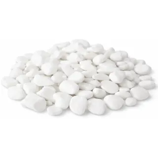 Weiße Kieselsteine 20 kg – Schneeweiße Dekosteine 0–1 cm – Thassos | Für Gartendeko, Wege, Blumentöpfe und Innenbereiche – dekorative Natursteine in schneeweißer Optik.